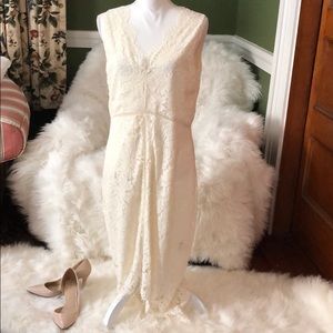 White floral lace dress size M by CURE.